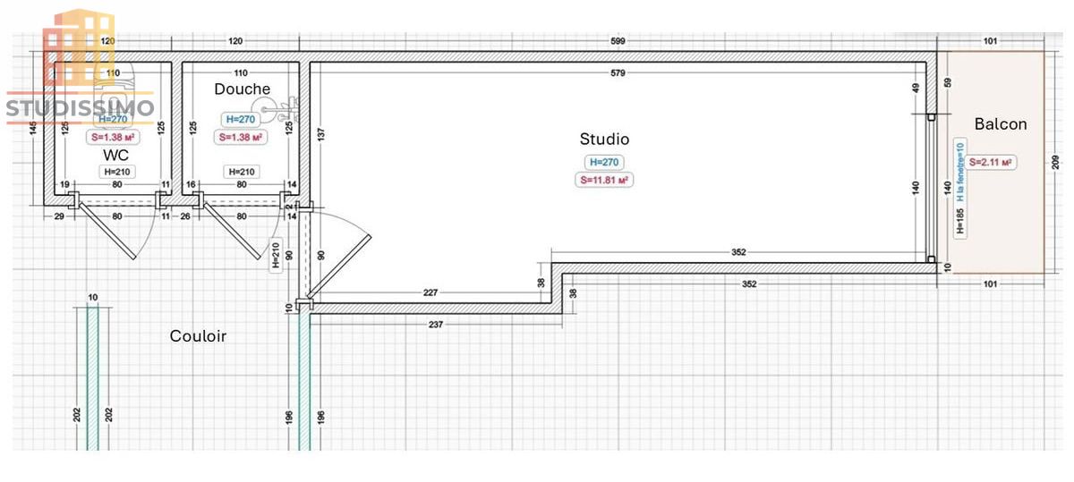 Studio 12m² Châtenay-Malabry - Balcon, vue sur parc - Photo 1