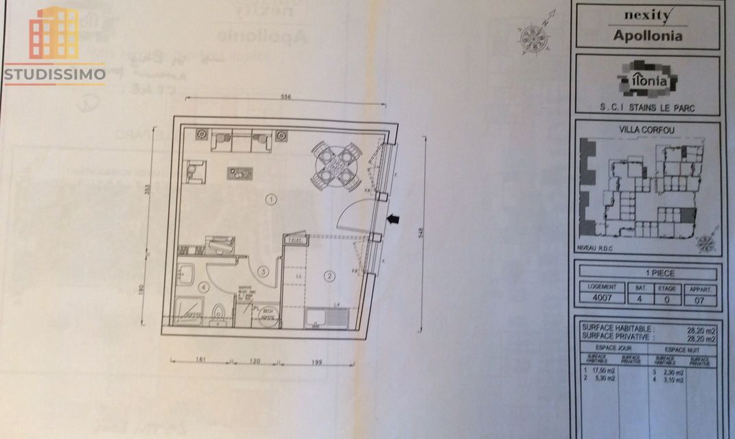 Studio 29m² Stains - Box privatif, accès individuel - Photo 1