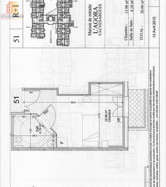 Studio 20m² Vauvenargues - LMNP, résidence Korian - Photo 1