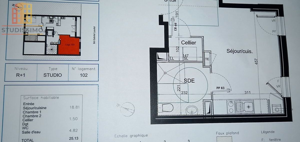 Studio 25m² Nantes Perverie - Proche tramway, récent - Photo 1