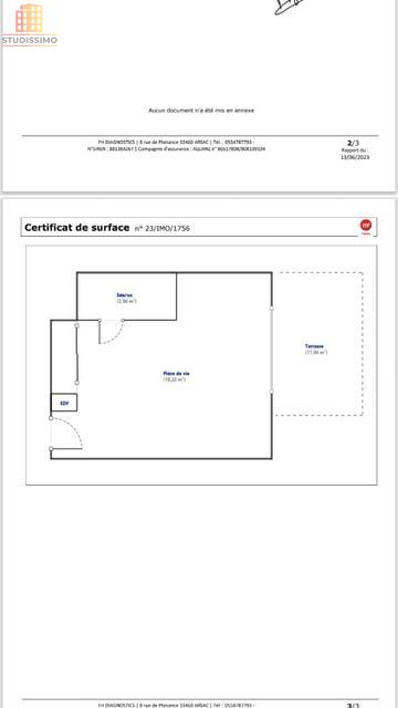 Studio 21m² Bordeaux 33100 - Terrasse, lumineux - Photo 2