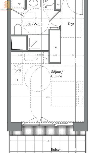 Studio 29m² Cesson-Sévigné - Neuf, DPE B - Photo 2