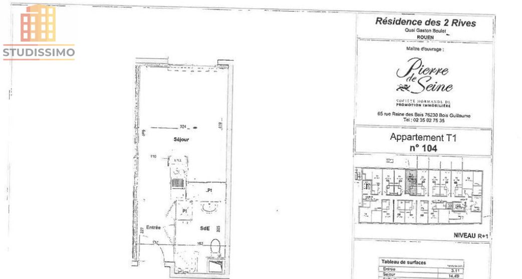 Studio 23m² Rouen 76000 - Bon DPE - Photo 1