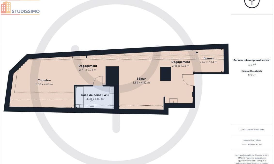 Studio 44m² Saint-Mards-en-Othe - Étage élevé - Photo 2