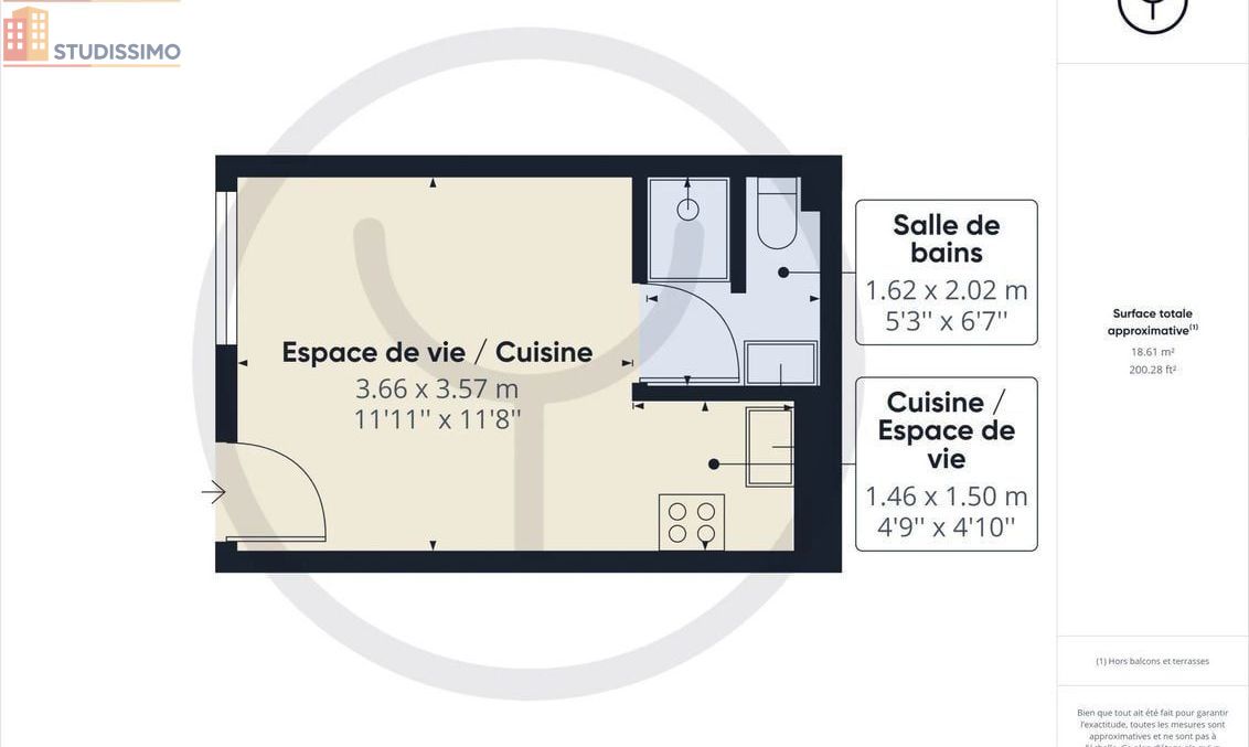 Studio 19m² Sainte-Savine - Meublé, 1er étage - Photo 2