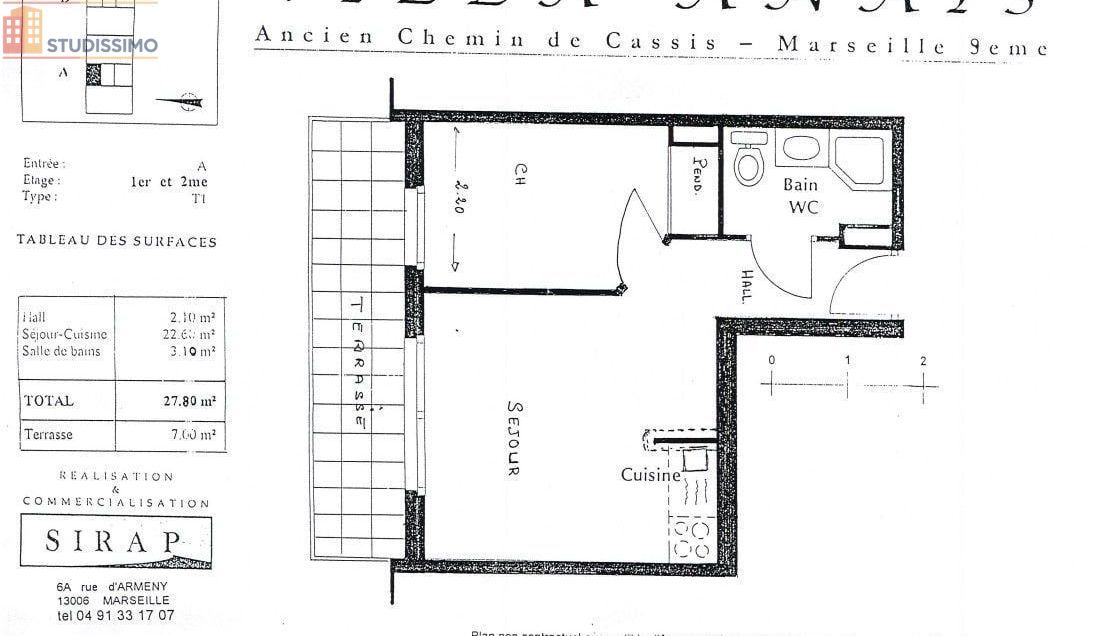 Studio 27m² Marseille 9e - DPE C, lumineux - Photo 1