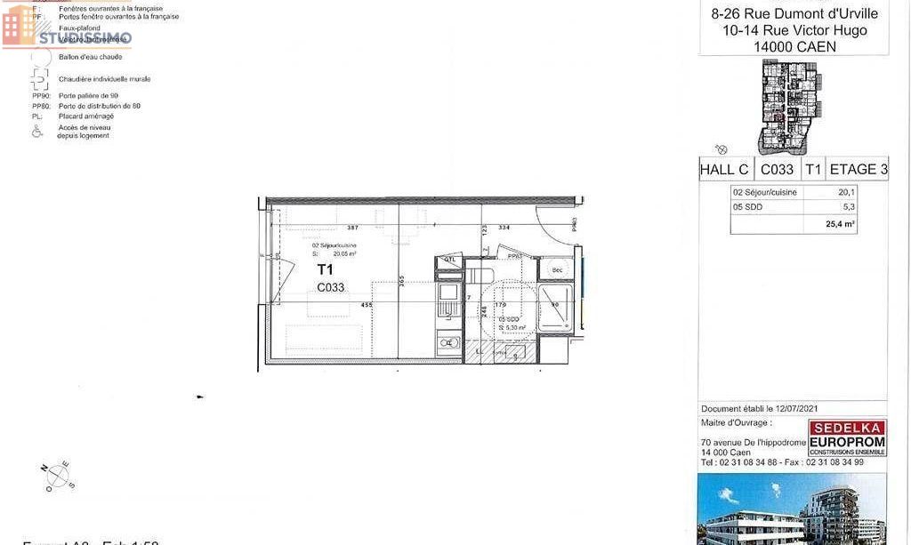 Studio 25m² Caen 14000 - Lumineux, DPE A - Photo 4
