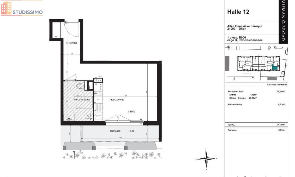 Studio 30m² Dijon 21000 - Photo 2