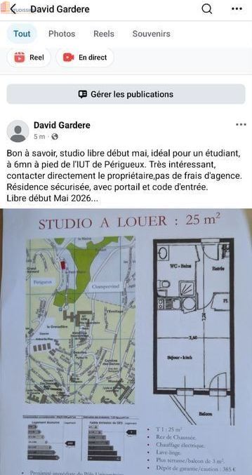 Studio à Champcevinel
