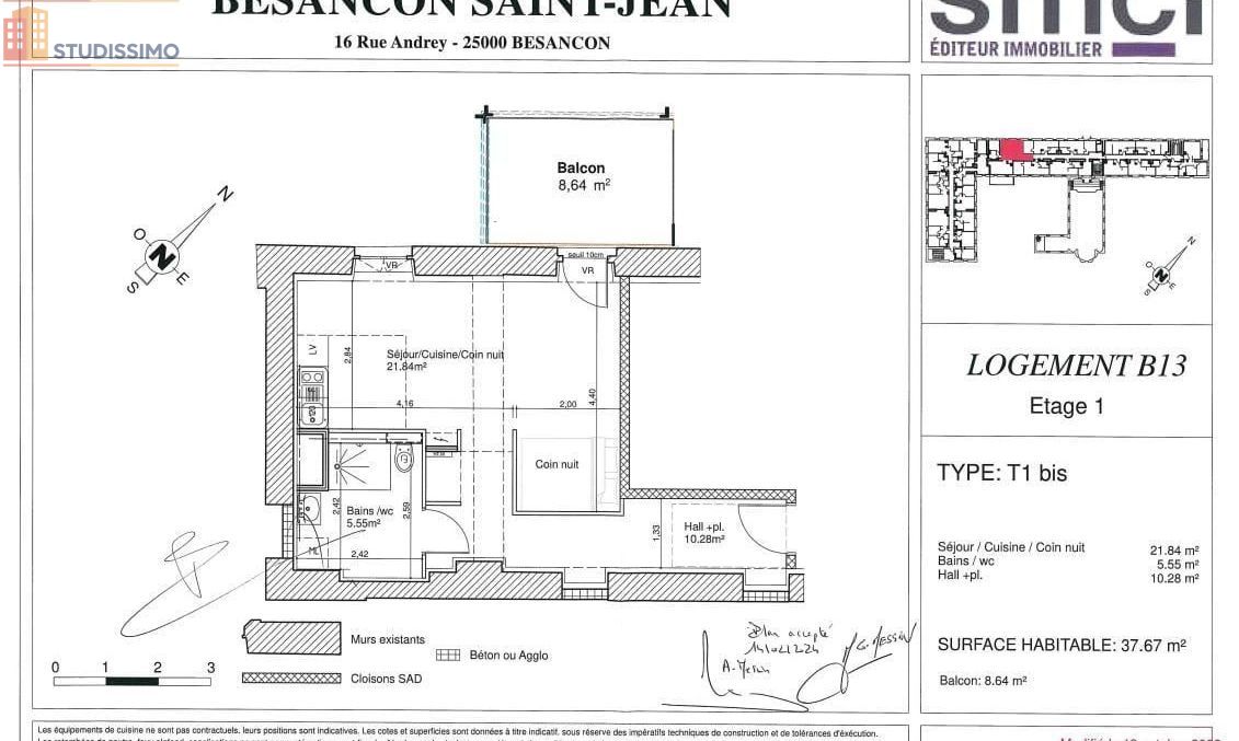 Studio 37m² Besançon 25000 - Photo 2
