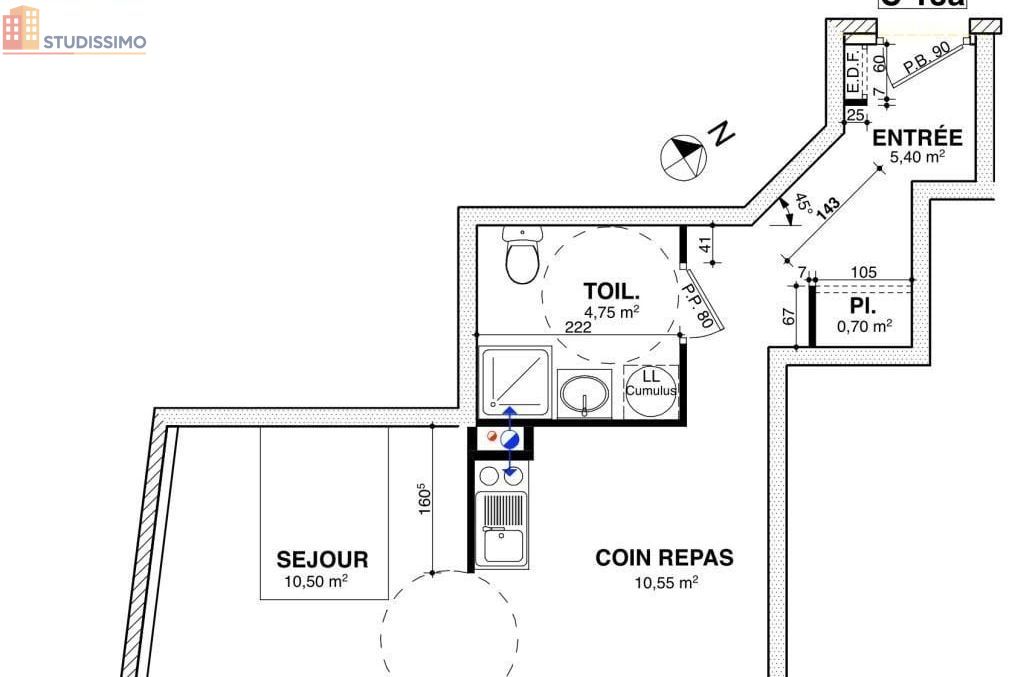 Studio 31m² Besançon 25000 - DPE C, 2e étage - Photo 9
