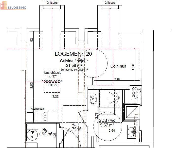 Studio 30m² Besançon 25000 - 3e étage, DPE D - Photo 2