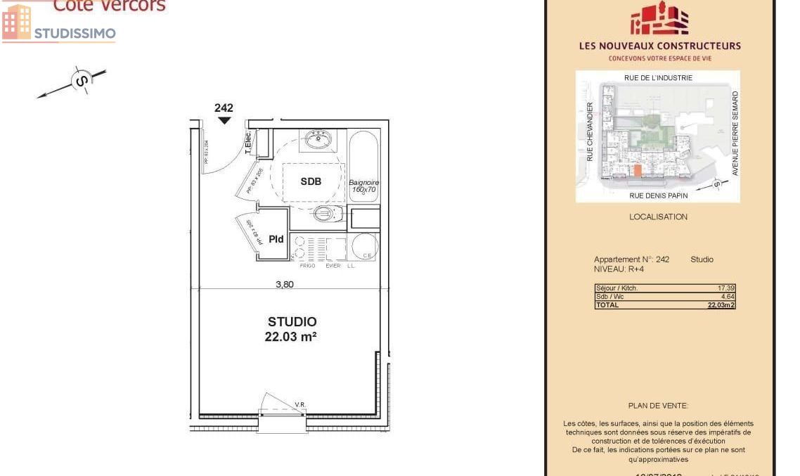 Studio 22m² Valence - DPE C - Photo 1