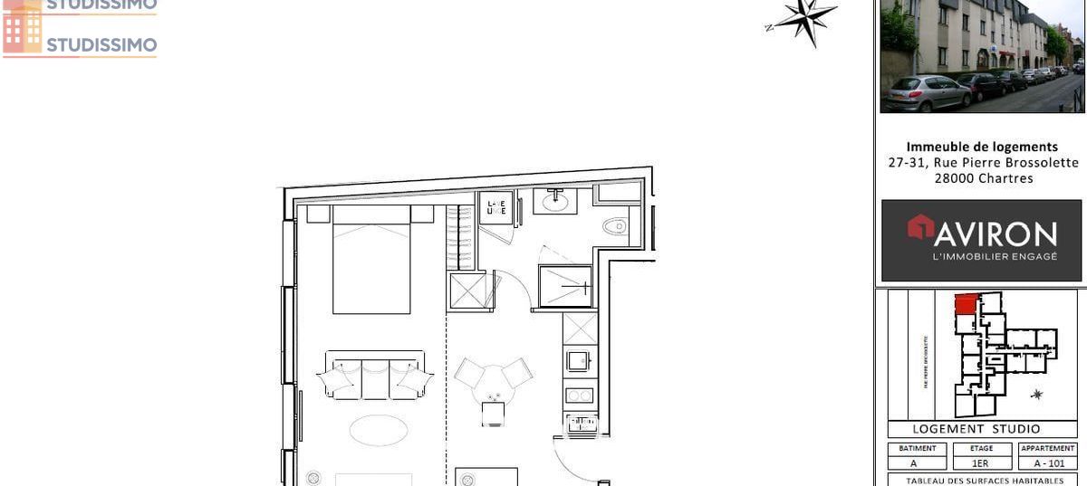 Studio meublé 29m² Chartres - Meublé, lumineux - Photo 12
