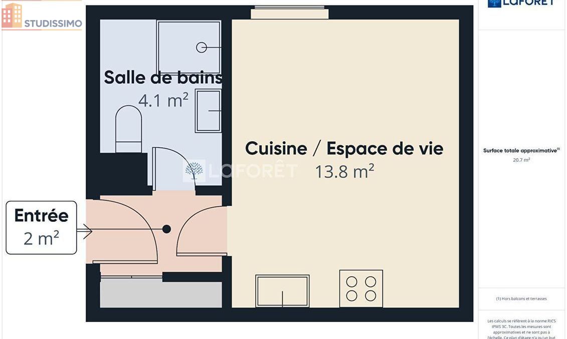 Studio 20m² Quimper 29000 - Photo 4