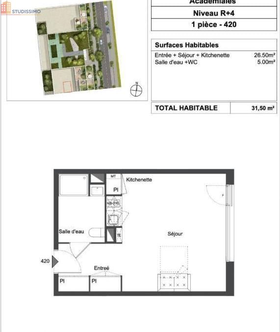 Studio 31m² Lormont - DPE B, dernier étage - Photo 25