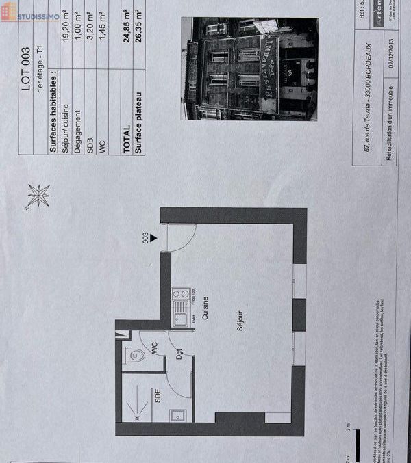 Studio meublé 25m² Bordeaux gare - Lumineux, proche transports - Photo 2