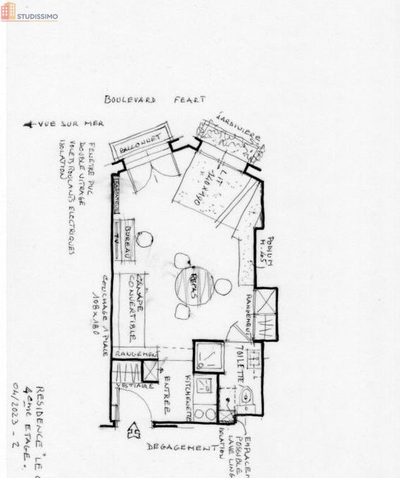 Studio meublé 27m² Dinard - Pour étudiant, lumineux - Photo 5