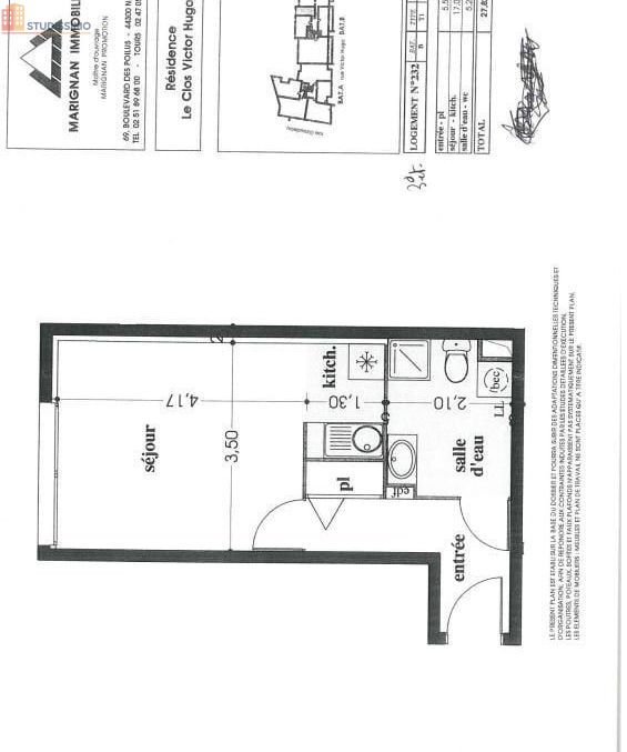 Studio 27m² Tours 37000 - DPE B, lumineux - Photo 1