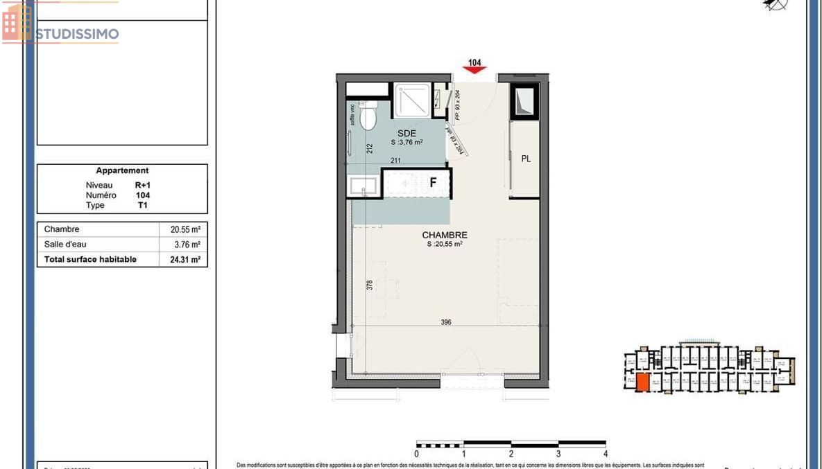 Studio 24m² Tours 37100 - Lumineux, DPE C - Photo 9
