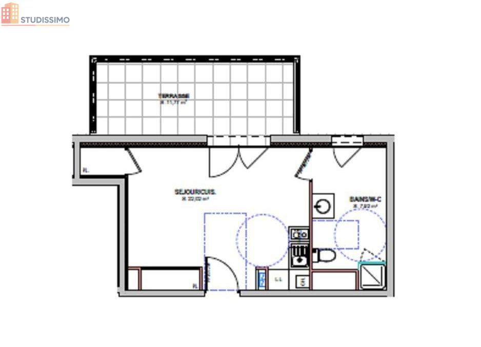 Studio 30m² Tours 37100 - Terrasse 11m², parking - Photo 12