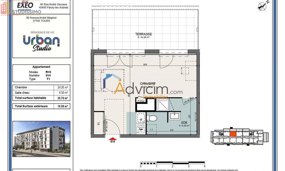 Studio 21m² Tours 37000 - Photo 1