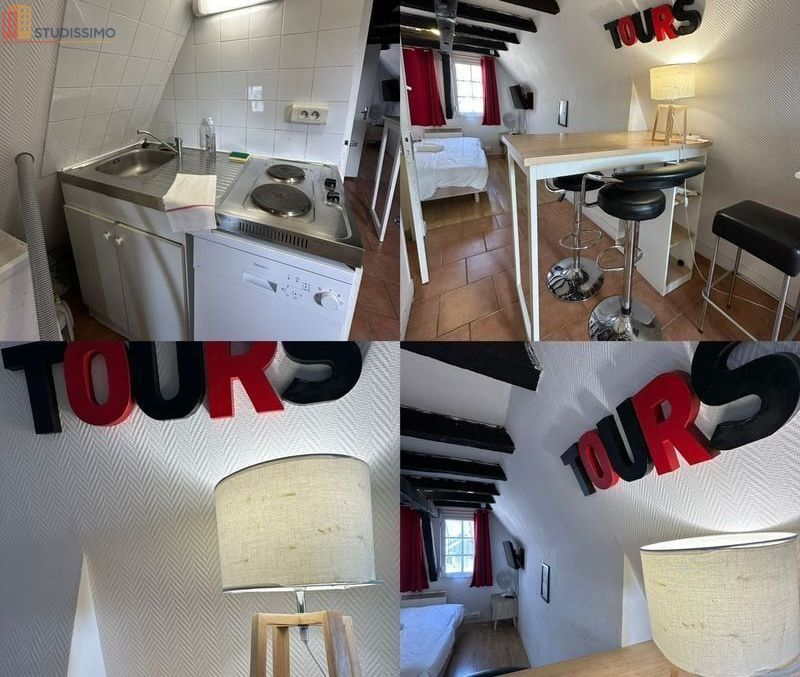 Studio meublé 13m² Tours centre - Vue sur Place Plumereau - Photo 2