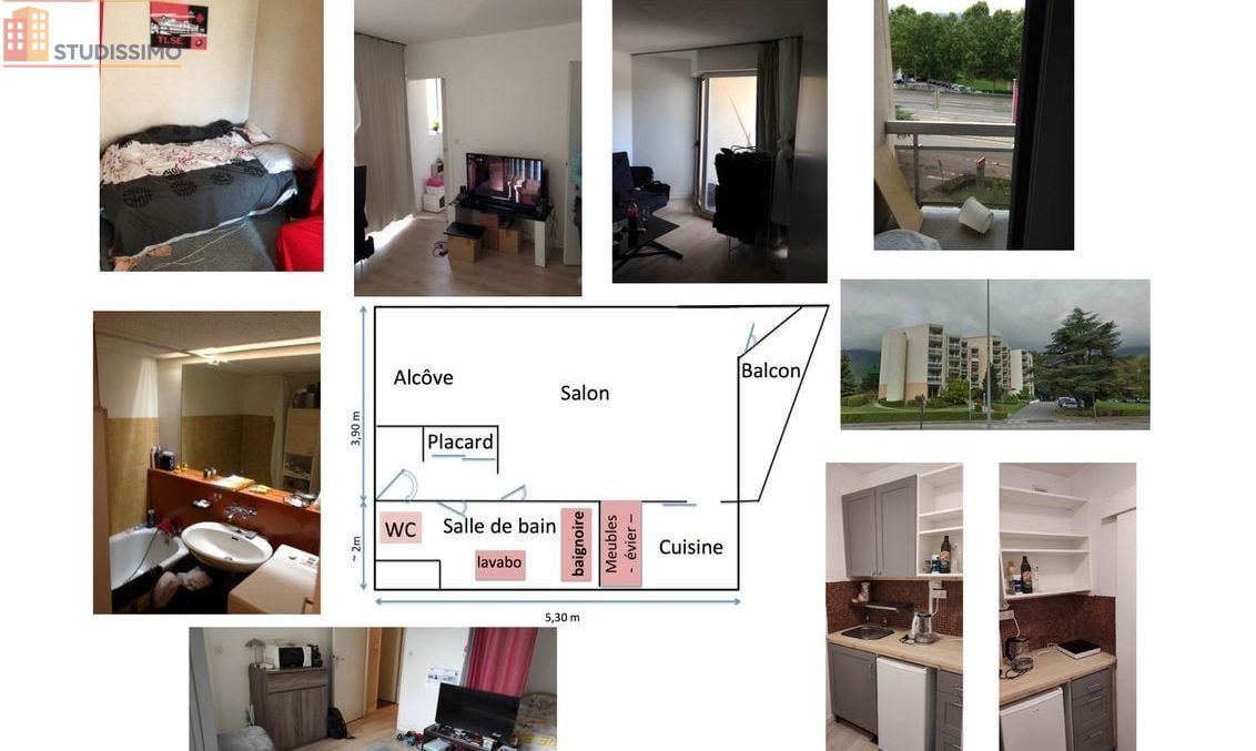 Studio 28m² Meylan - Immeuble standing, proche CHU - Photo 3