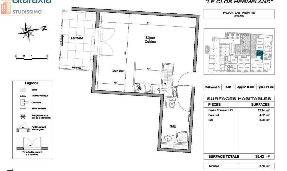 Studio 35m² Saint-Herblain - Lumineux, proche commerces - Photo 1