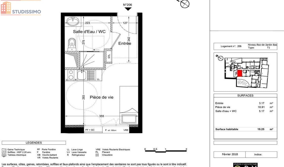 Studio 19m² Nantes centre - lumineux - Photo 1