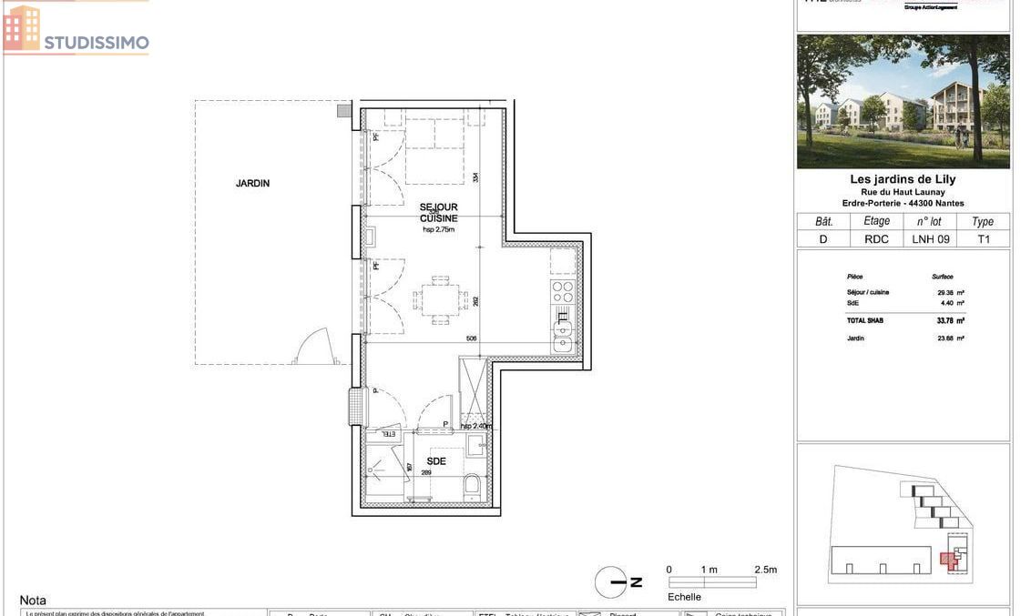 Studio 34m² Nantes 44000 - Photo 9