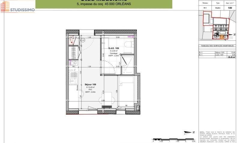 Studio meublé 18m² Orléans - Meublé, 1er étage - Photo 14