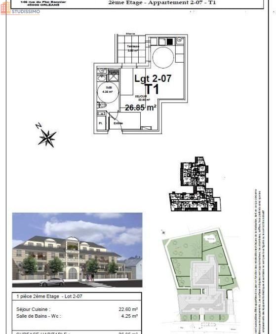 Studio 26m² Olivet - DPE C - Photo 3