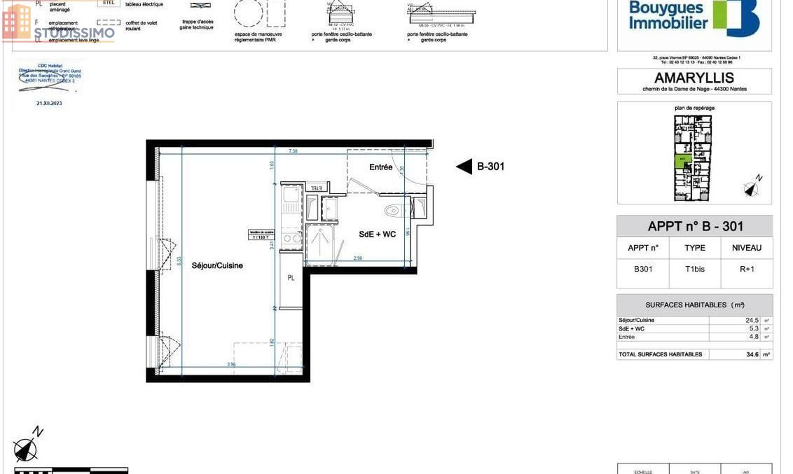 Studio 35m² Nantes 44300 - Photo 29
