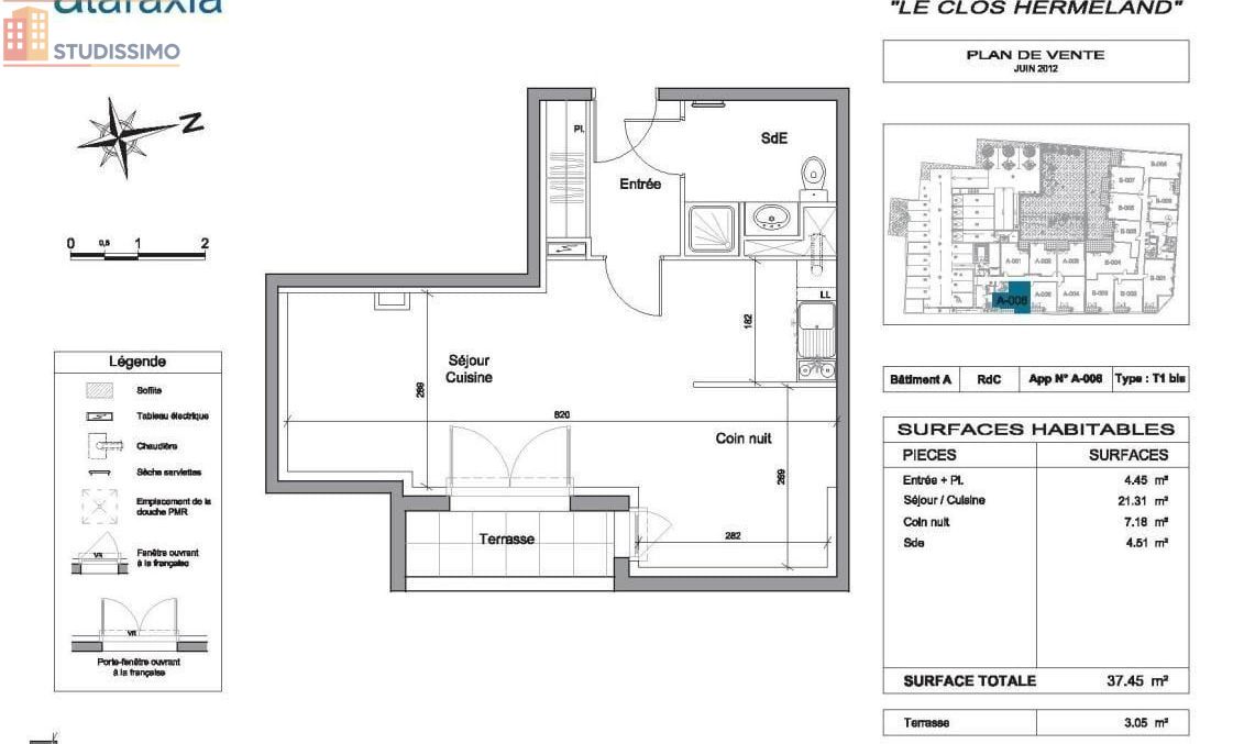 Studio 37m² Saint-Herblain - Lumineux, bonne isolation C - Photo 1