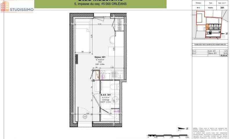 Studio 19m² Orléans 45000 - Meublé, DPE C - Photo 12