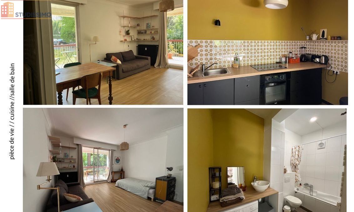 Studio meublé 35m² Nantes centre - Terrasse, parking - Photo 1