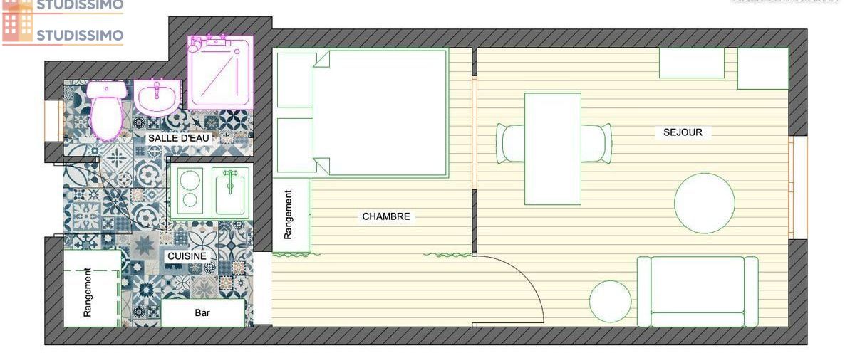 Studio meublé 23m² Angers 49100 - Proche fac, quartier La Doutre - Photo 1
