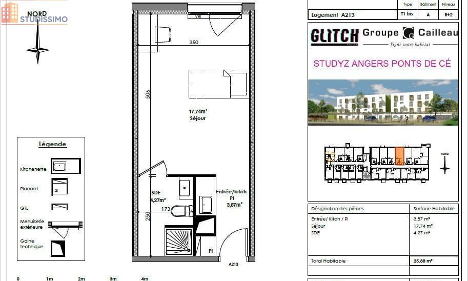 Studio meublé 25m² Les Ponts-de-Cé - Meublé, 2e étage - Photo 3