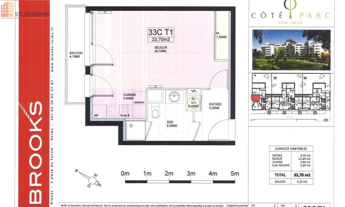 Studio 34m² Reims 51100 - Photo 1