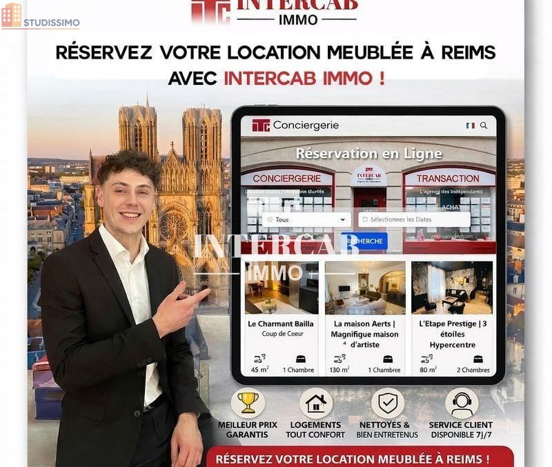 Studio meublé 35m² Reims 51100 - Meublé, lumineux - Photo 1