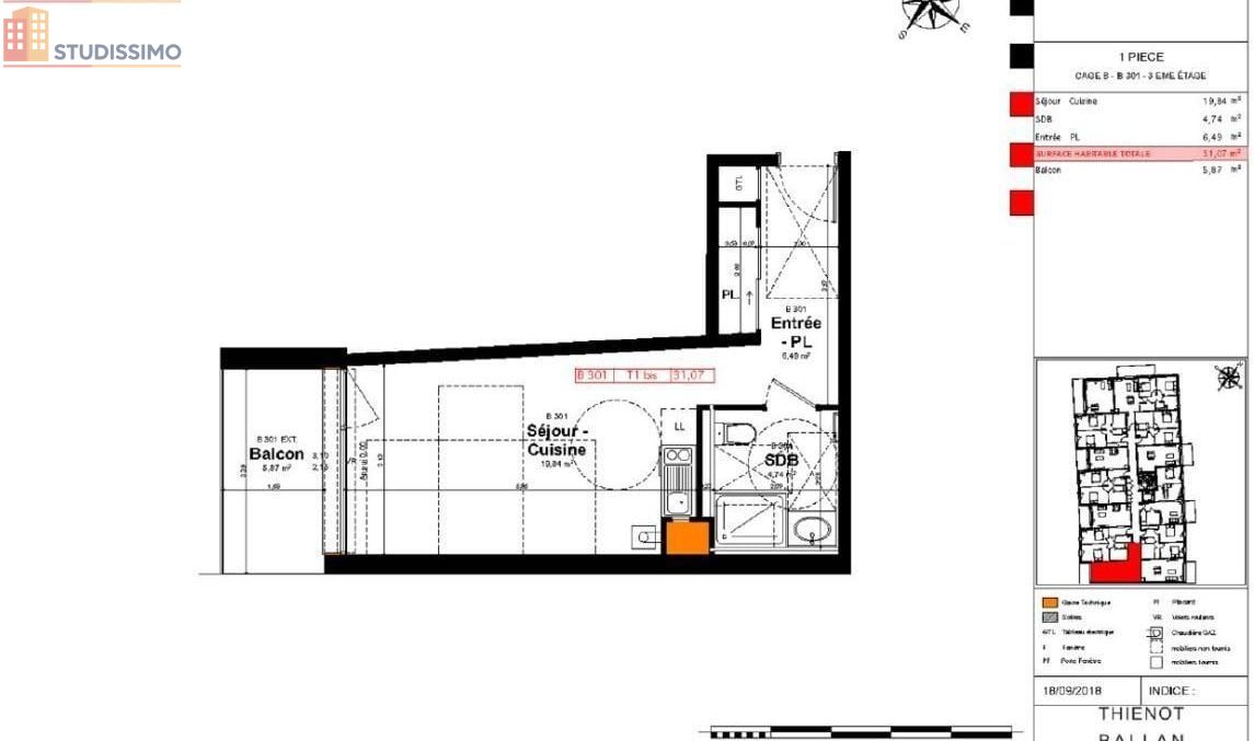 Studio 31m² Reims 51100 - Photo 1