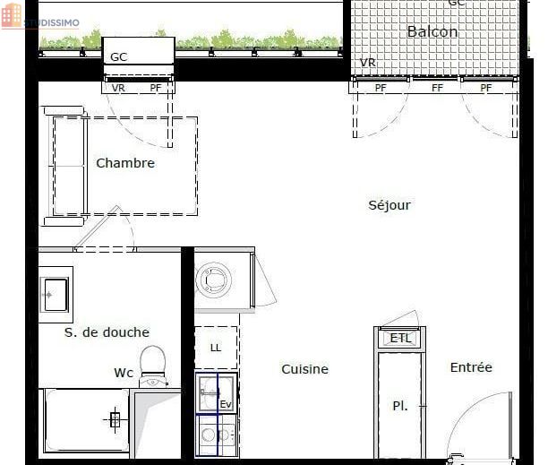 Studio 35m² Reims 51100 - Photo 2