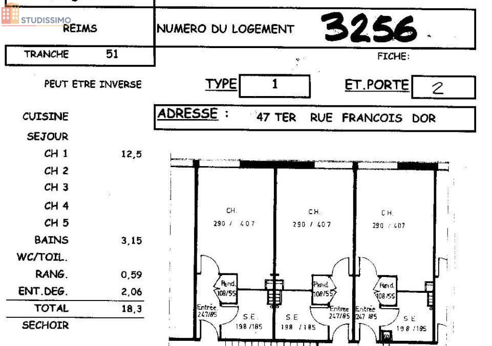 Studio 18m² Reims 51100 - Photo 1