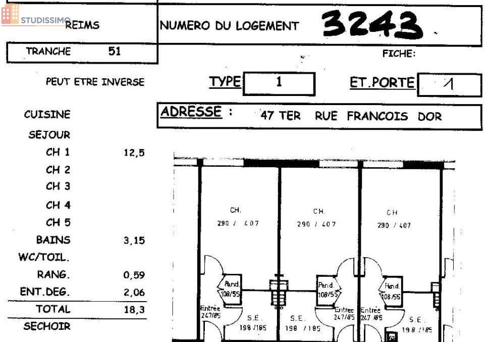 Studio 18m² Reims 51100 - Photo 1