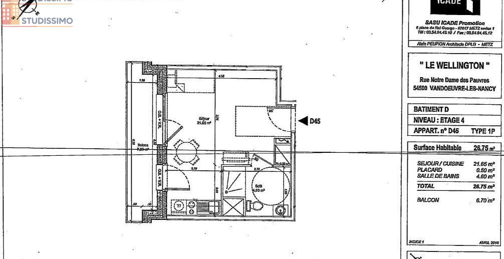 Studio 26m² Vandoeuvre-lès-Nancy - - Photo 1