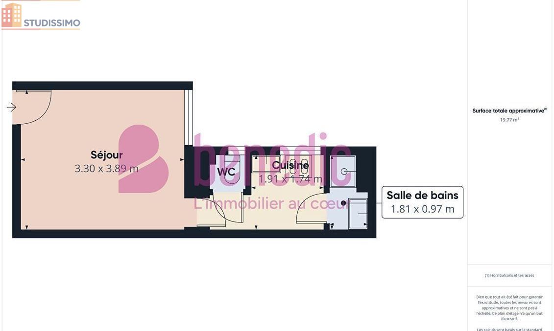 Studio meublé 19m² Nancy 54100 - Meublé, 1 pièce - Photo 2