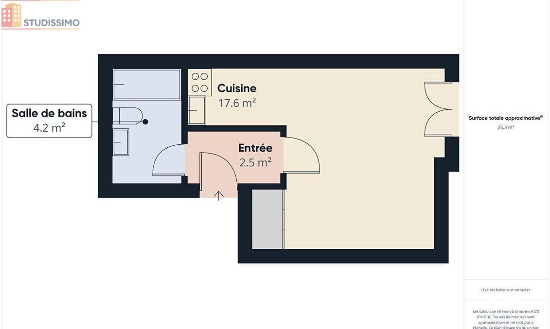 Studio 25m² Nancy 54000 - 3e étage, lumineux - Photo 2
