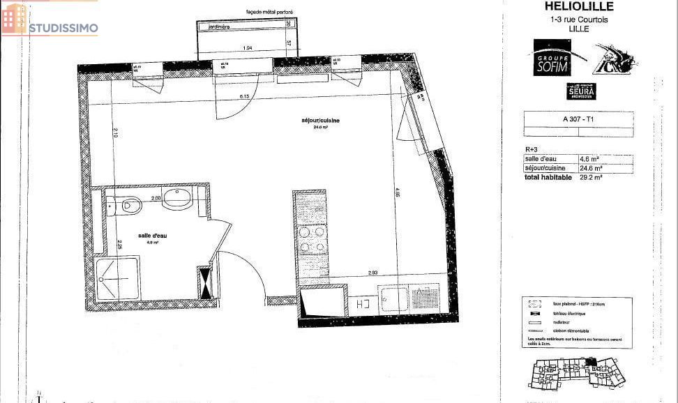Studio 29m² Lille - lumineux, DPE B - Photo 1