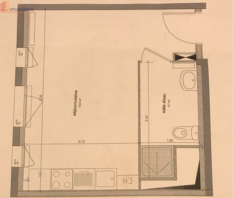 Studio 24m² Lille Eurasanté - Photo 1